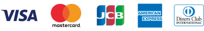 VISA、mastercard、JCB、AMERICAN EXPRESS、Diners Club